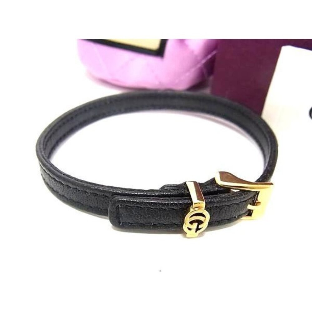 Gucci GG Marmont Leather Bangle Bracelet Accessory Size M Black Fa1125